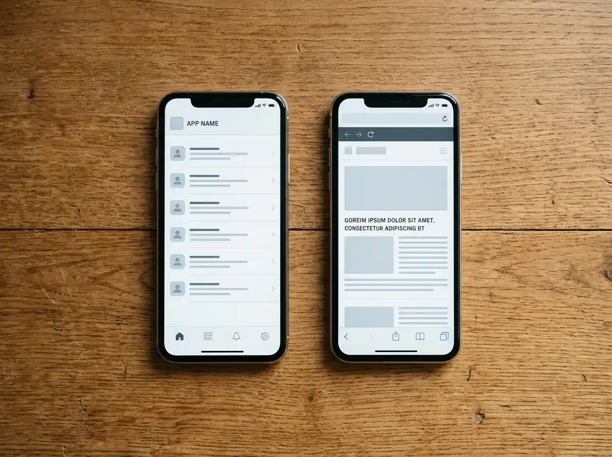 Du telefonai šalia rodo skirtingas vartotojo sąsajas