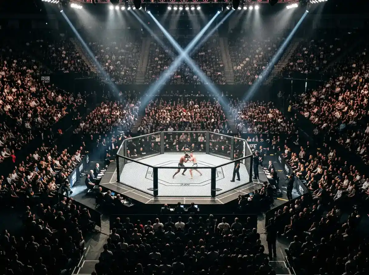 Pilna UFC arena su minia kovos metu